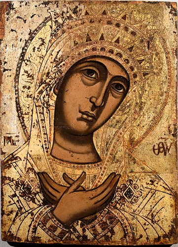 Antica Icona Greca "La Vergine annunciata"